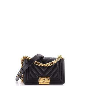 Chanel Small Boy Flap Bag Chevron Calfskin